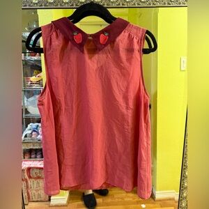 Modcloth Red Sleeveless Apple Collar Top | Order by Jan 29